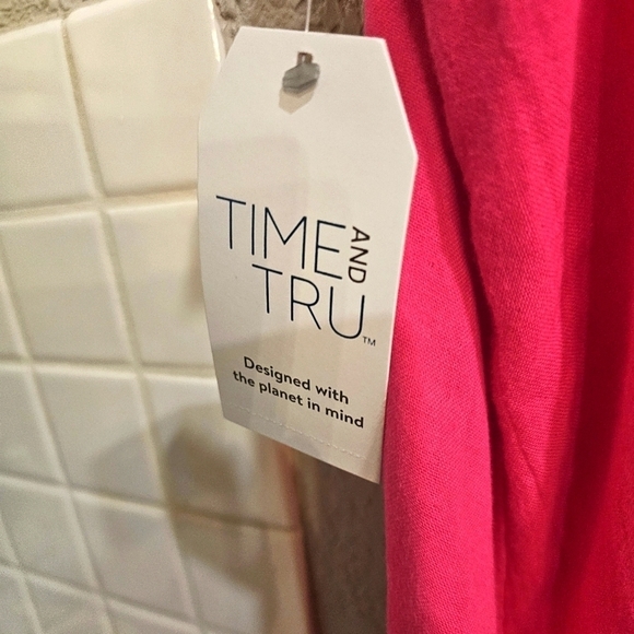 NWT Time & Tru V-Neck Sleeveless Pink Coverup XL 16-18 - Picture 6 of 8